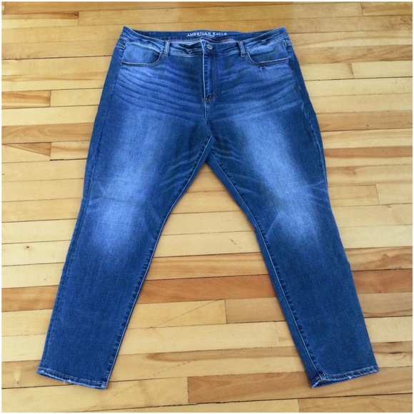 2/$40 AMERICAN EAGLE High-Rise Jegging Super Stretch X Plus Sz 20 Med Wash Jeans - Picture 2 of 14